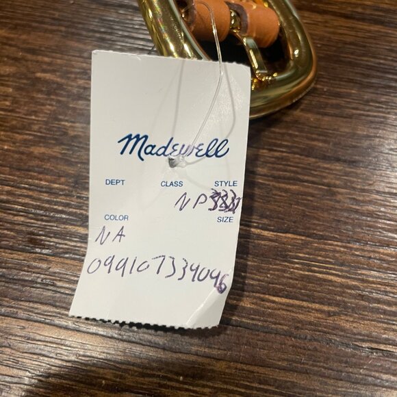 Madewell Women's Sz L Puffed-Buckle Leather Belt Desert Camel Brown NP333 - Picture 9 of 11